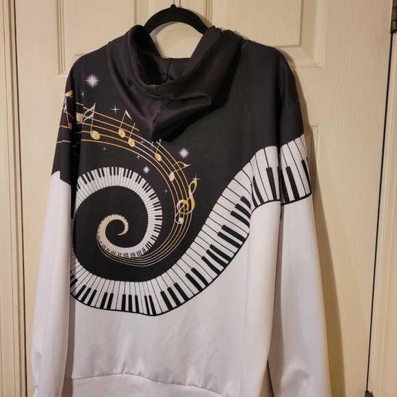 Sold: Music Man Piano 2XL/3XL Jacket Hoodie Rock - Picture 5 of 7